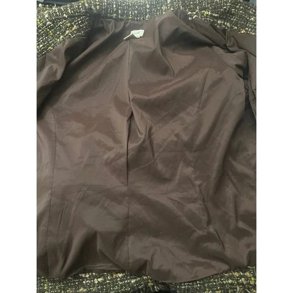 J.Jill‎ Women's Tweed Blazer Brown Green Career Jacket Business Casual Work L - Picture 4 of 7